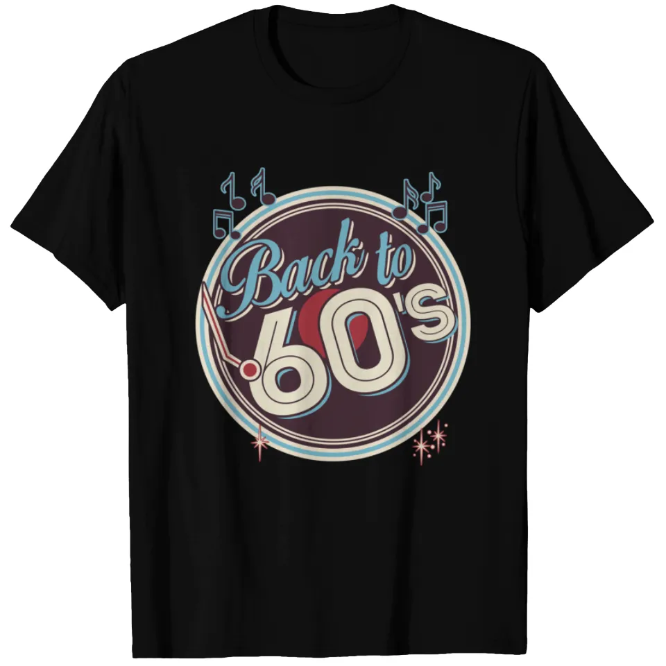T-shirt pour hommes Back to 60's Design en noir