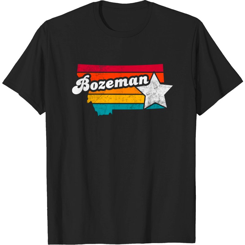 T-shirt Vintage Distressed Bozeman Montana pour Hommes — T-shirts pour hommes