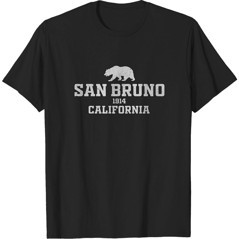 T-shirt pour hommes San Bruno California en noir — T-shirts pour hommes