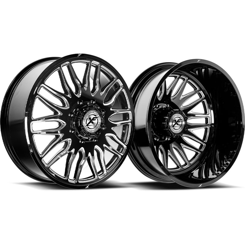 XF Off-Road XF-240 Dually Gloss Black Milled Wheels 20x8.25 — Wheels & Rims