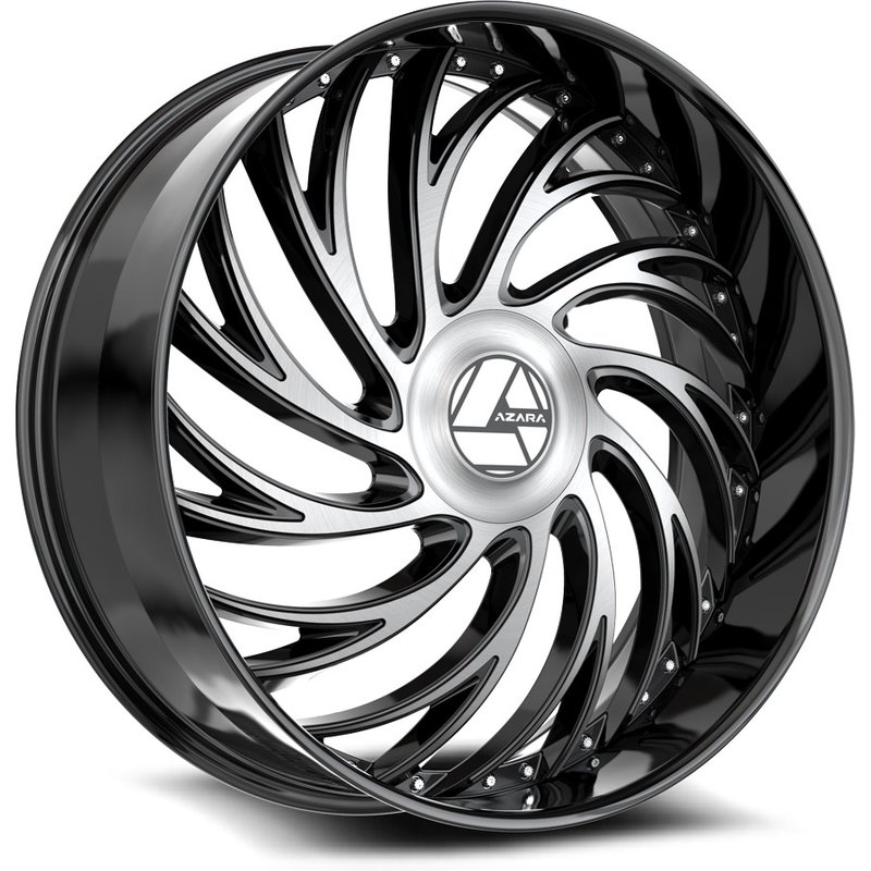 Azara AZX-101 Gloss Black Machined Wheels - 18x8 - 5x112 — Wheels & Rims
