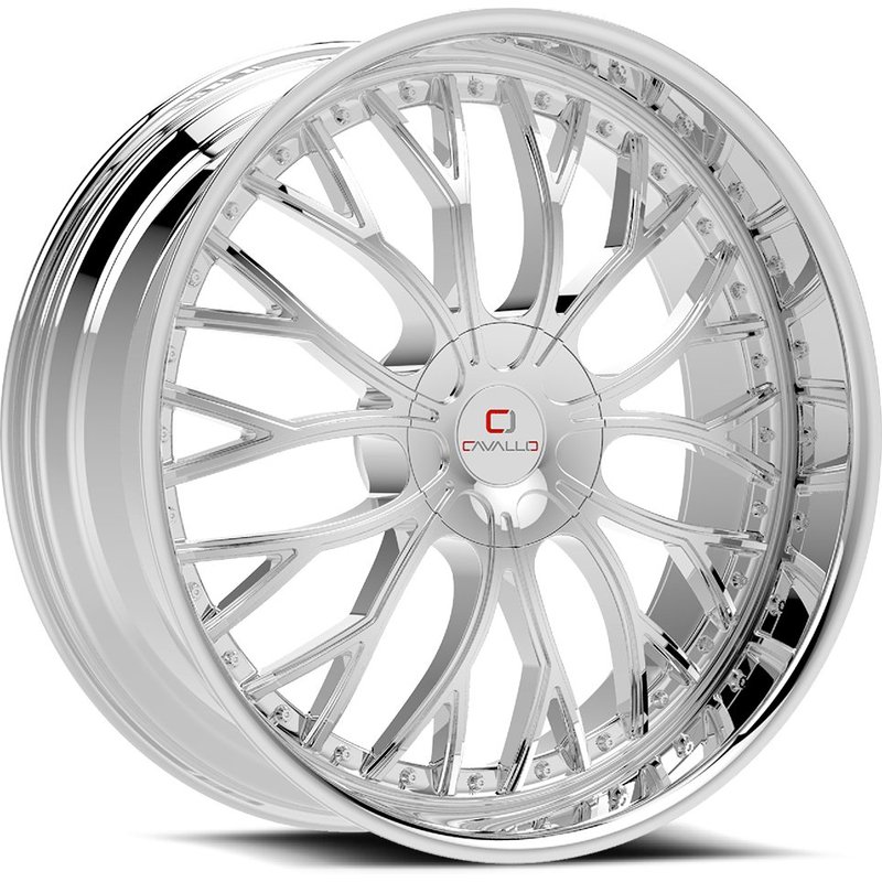Cavallo CLV-33 Chrome Wheels - 18x8 - 5x100 Bolt Pattern - 35 Offset — Wheels & Rims
