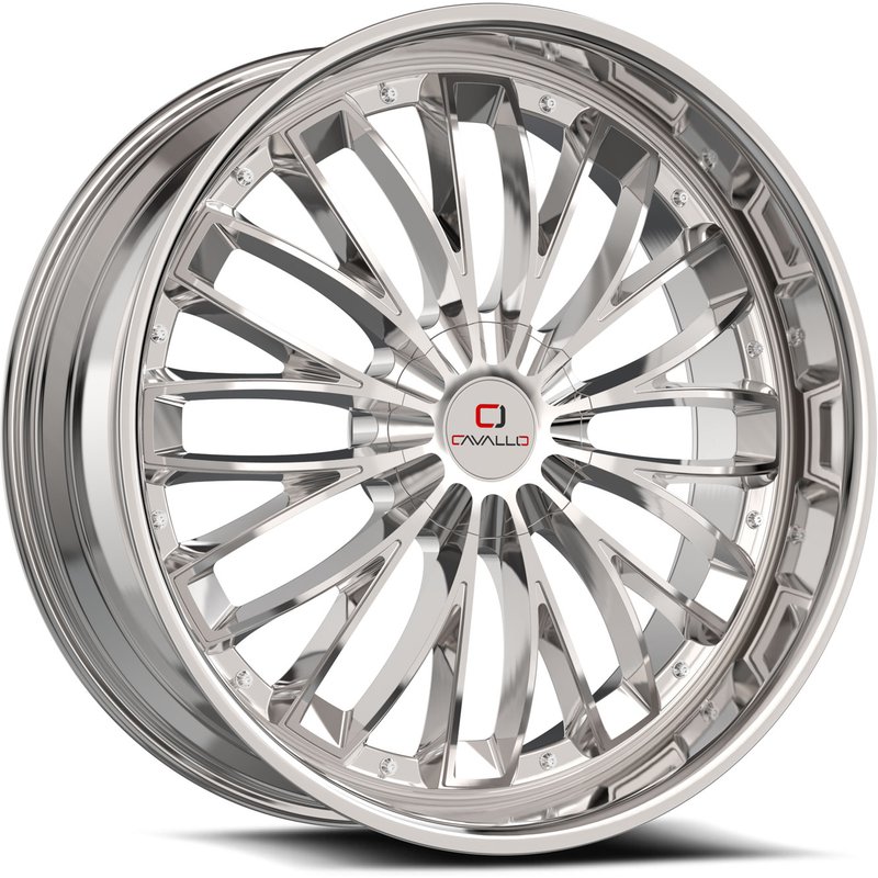 Cavallo CLV-42 Chrome Wheels - 18x8 - 4x100 Bolt Pattern - 35 Offset — Wheels & Rims