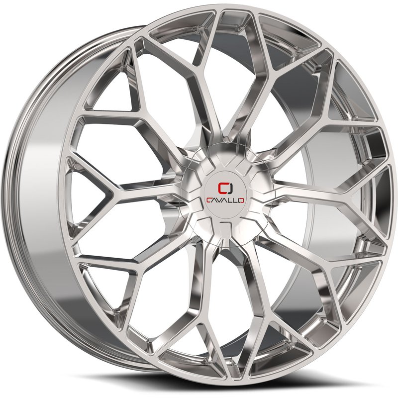 Cavallo CLV-44 Chrome Wheels - 18x8 - 5x100 Bolt Pattern - 35 Offset — Wheels & Rims