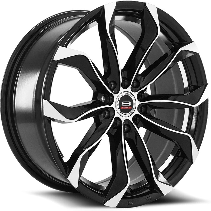 Roues Spec-1 SP-44 Noir Brillant Usiné - 17x7.5, 5x100, 35 Offset — Roues et jantes