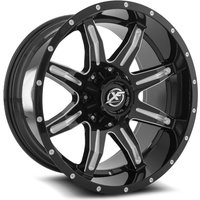 XF Off-Road XF-215 Gloss Black Milled Wheels - 20x10, 5x127, -12 Offset — Wheels & Rims