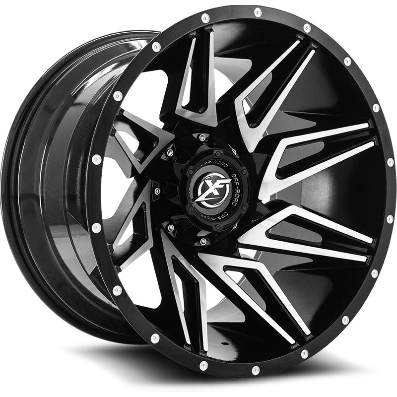 XF Off-Road XF-218 Gloss Black Machined Wheels - 20x10 -6x135 — Wheels & Rims