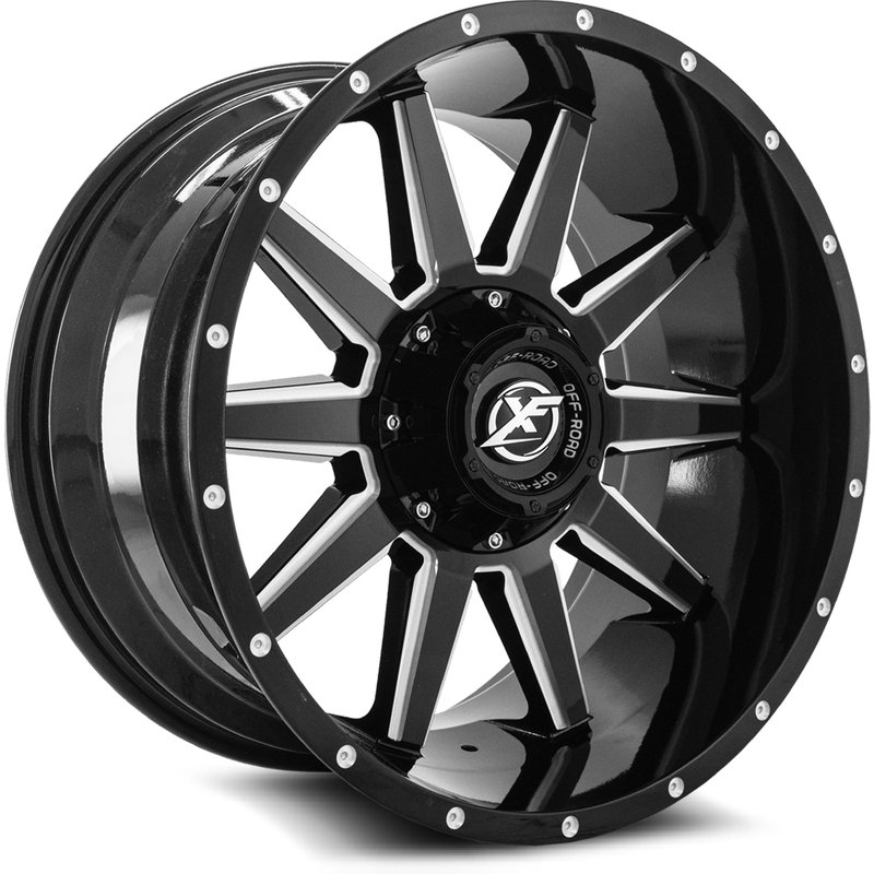 XF Off-Road XF-219 Gloss Black Milled Wheels - 17x9 - 5x127 — Wheels & Rims