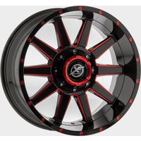 XF Off-Road XF-219 Gloss Black Red Milled Wheels - 17x9 - 5x127