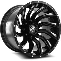XF Off-Road XF-224 Gloss Black Milled Wheels - 20x10 -5x127 -12 Offset — Wheels & Rims