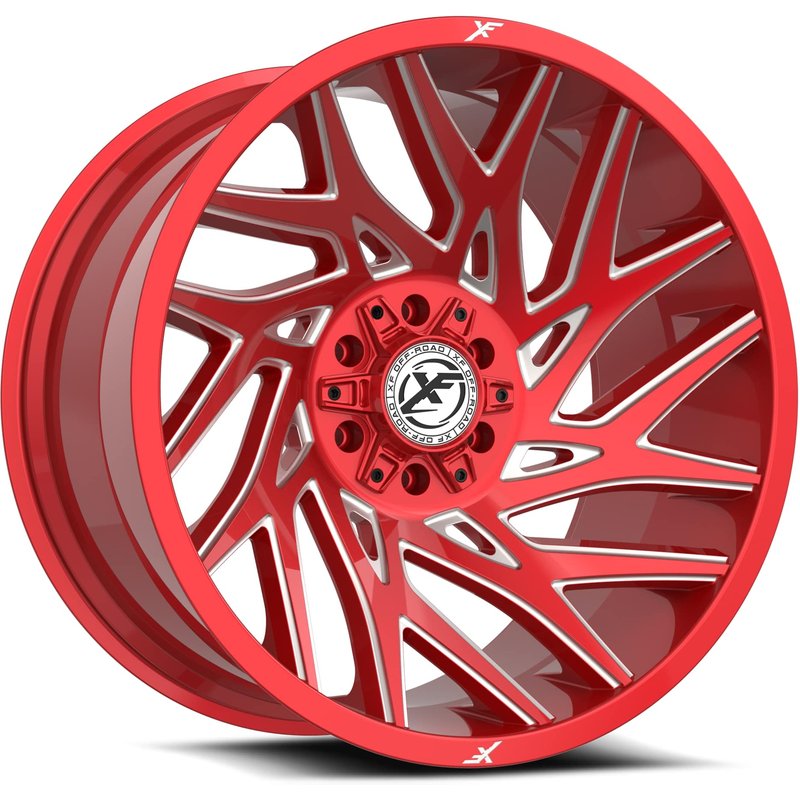 XF Off-Road XF-229 Red Milled Wheels - 20x10 - 5x127 Bolt Pattern — Wheels & Rims