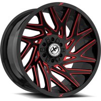 XF Off-Road XF-229 Gloss Black Red Milled Wheels - 20x10 -5x127