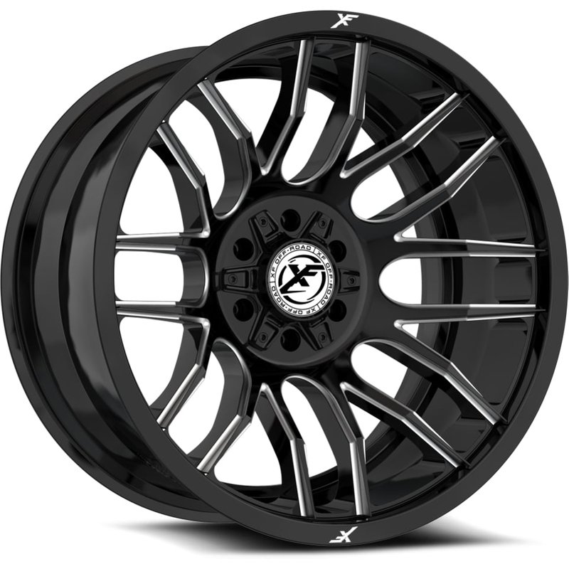 XF Off-Road XF-232 Gloss Black Milled Wheels - 17x9 - 5x127 — Wheels & Rims