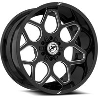 XF Off-Road XF-233 Gloss Black Milled Wheels - 20x10 -5x127 -12 Offset — Wheels & Rims