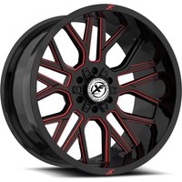 Roues XF Off-Road XF-235 Noir Brillant Rouge Moulé - 20x10 - 5x127