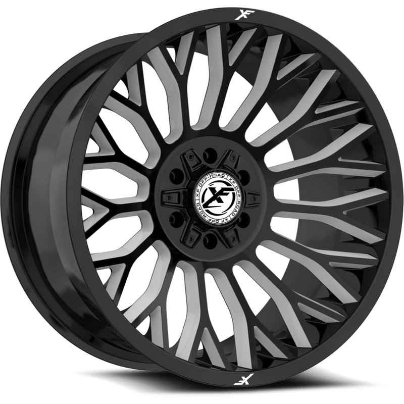 XF Off-Road XF-237 Gloss Black Milled Wheels - 20x10 -5x127 -12 Offset — Wheels & Rims