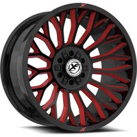 Roues XF Off-Road XF-237 Noir Brillant Rouge Fraisé - 20x10 - 6x135