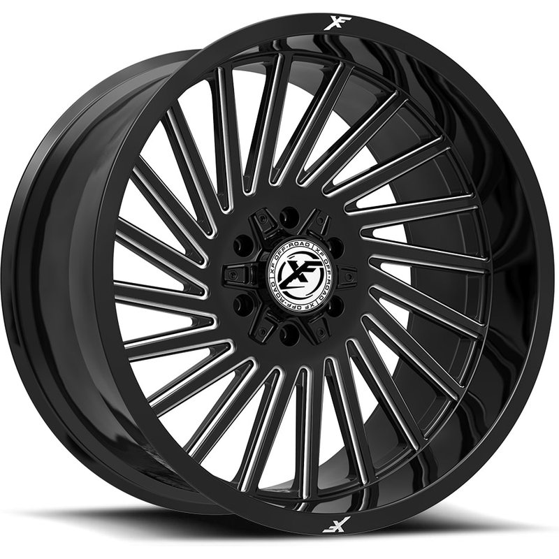 XF Off-Road XF-239 Gloss Black Milled Wheels - 20x10 -5x127 -12 Offset — Wheels & Rims