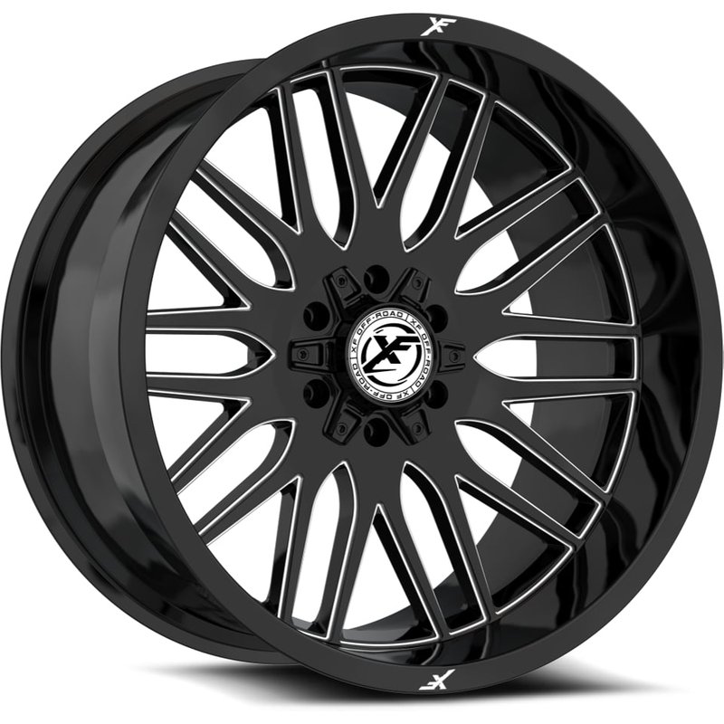 XF Off-Road XF-240 Gloss Black Milled Wheels - 17x9 - 5x127 — Wheels & Rims