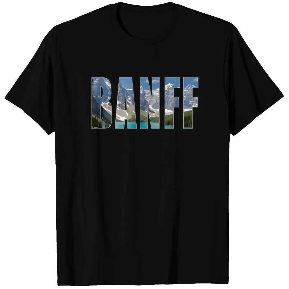 Banff Lake Louise Silhouette Men's T-Shirt in Royal Blue — Mens T Shirts
