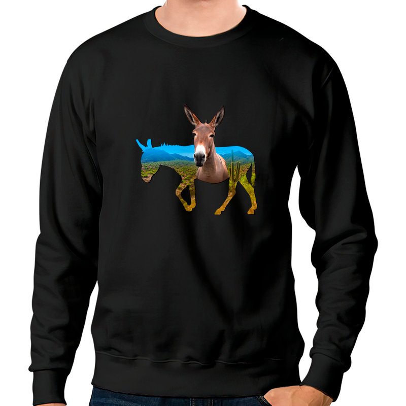 Donkey Mule Silhouette Unisex Sweatshirt — Mens Hoodies