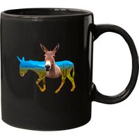 Donkey Mule Silhouette Mugs - Customizable Ceramic