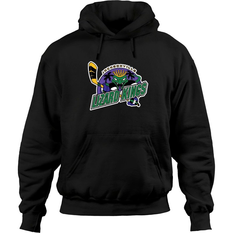 Hoodie Unisexe Noir Lizard Kings Hockey — Sweats à capuche pour hommes