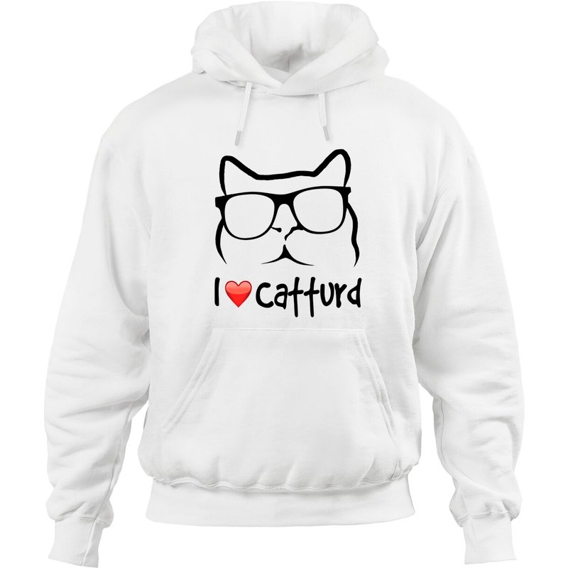 Hoodie Unisexe I Love Catturd Vert Militaire — Sweats à capuche pour hommes