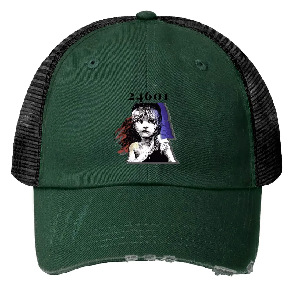 24601 Les Mis - Les Misérables Casquette Trucker en Vert Foncé — Casquette de baseball