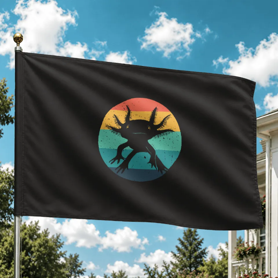 Axolotl House Flag - Double-Sided Outdoor Decorative Flag