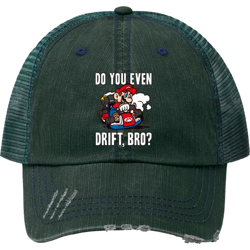 Casquette Trucker Mario Nintendo Mario Kart Do You Even Drift Bro — Casquette de baseball