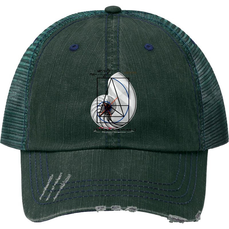Casquette Trucker Fibonacci - Cap Unisexe Vert Foncé — Casquette de baseball