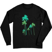Blue Palms Palm Tree Design Long Sleeve T-Shirt for Unisex — Mens T Shirts
