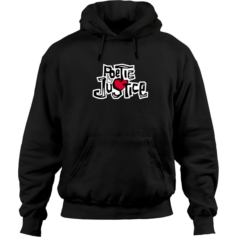 Hoodies pour hommes Poetic Justice unisexe en noir — Sweats à capuche pour hommes
