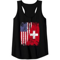 Swiss Roots Half American Flag Switzerland Tank Tops for Men — Mens T Shirts
