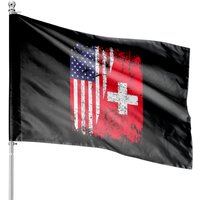 Swiss Roots Half American Flag Switzerland House Flags