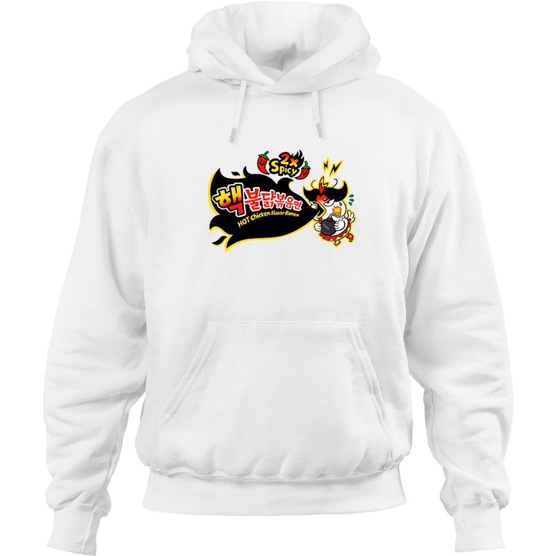 Hoodie Unisexe Coréen Épicé au Poulet en Vert Militaire