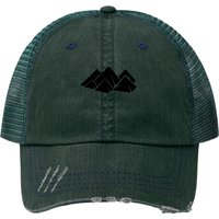 Chapeaux Trucker Imprimé Pyramides en Vert Foncé et Bleu Vrai — Casquette de baseball