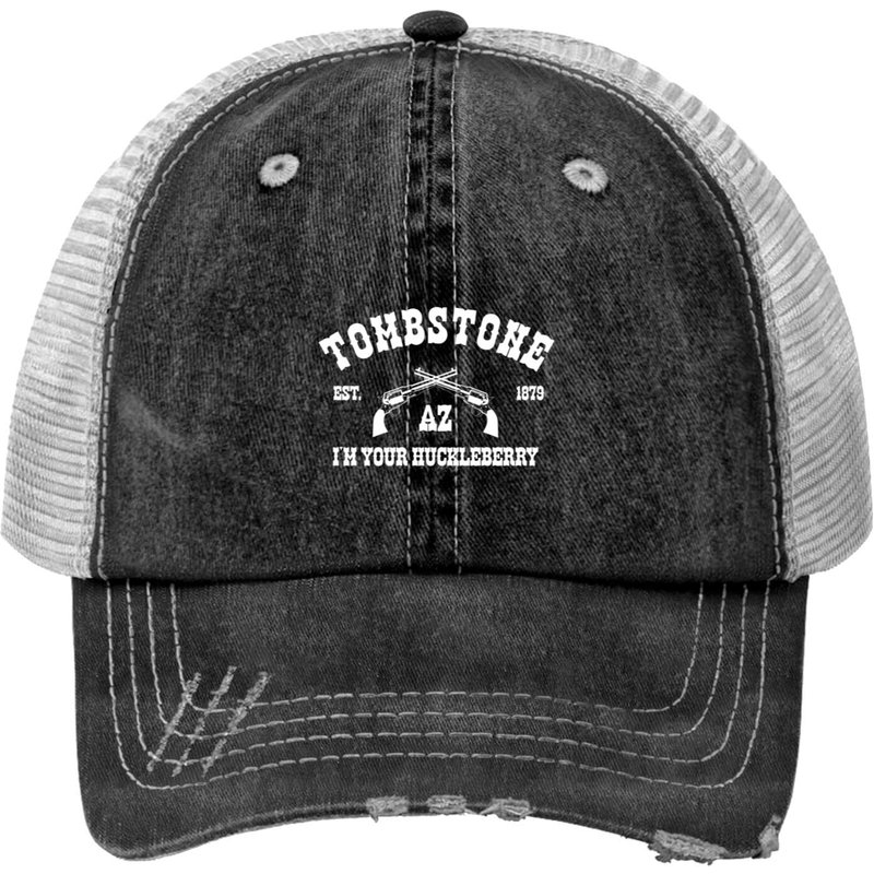 Tombstone Az Est. 1879 Je suis votre Huckleberry Casquette Trucker Imprimée — Casquette de baseball