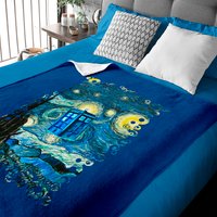 Soaring Blue Phone Box - Doctor Who Baby Blanket — Baby Blankets