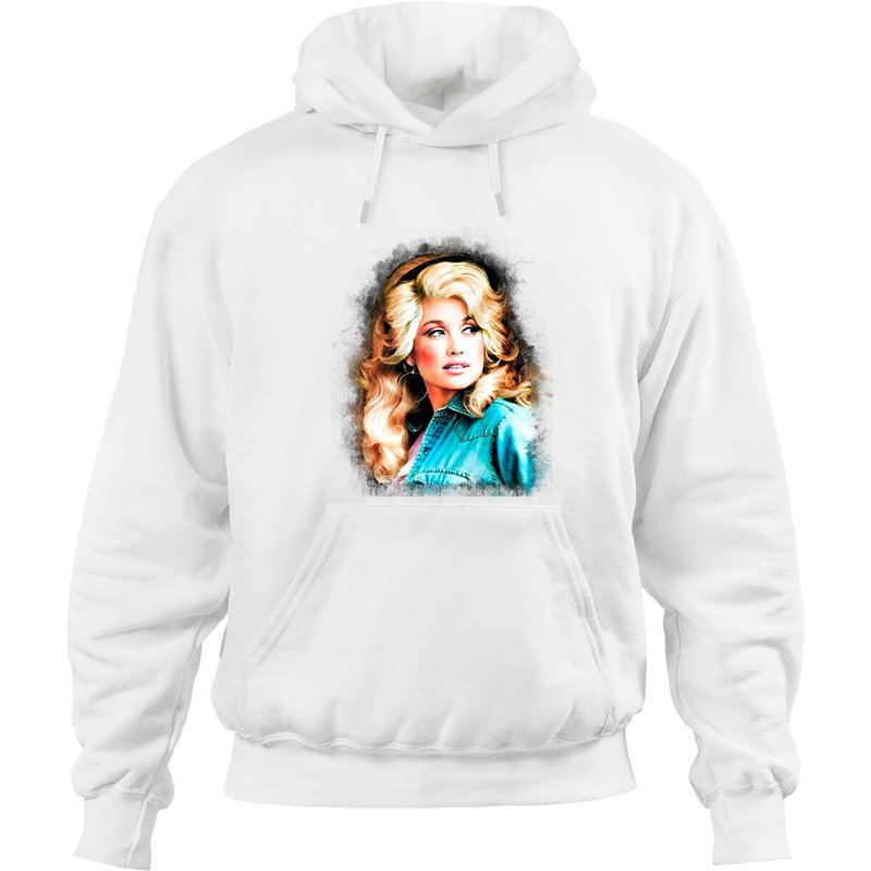 Hoodie Unisexe Dolly Parton Acrylic Ink V2 Vert Militaire — Sweats à capuche pour hommes