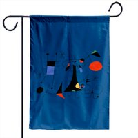 El Sol 1949 Miro Artwork Garden Flags - Royal Blue — Decorative Flags