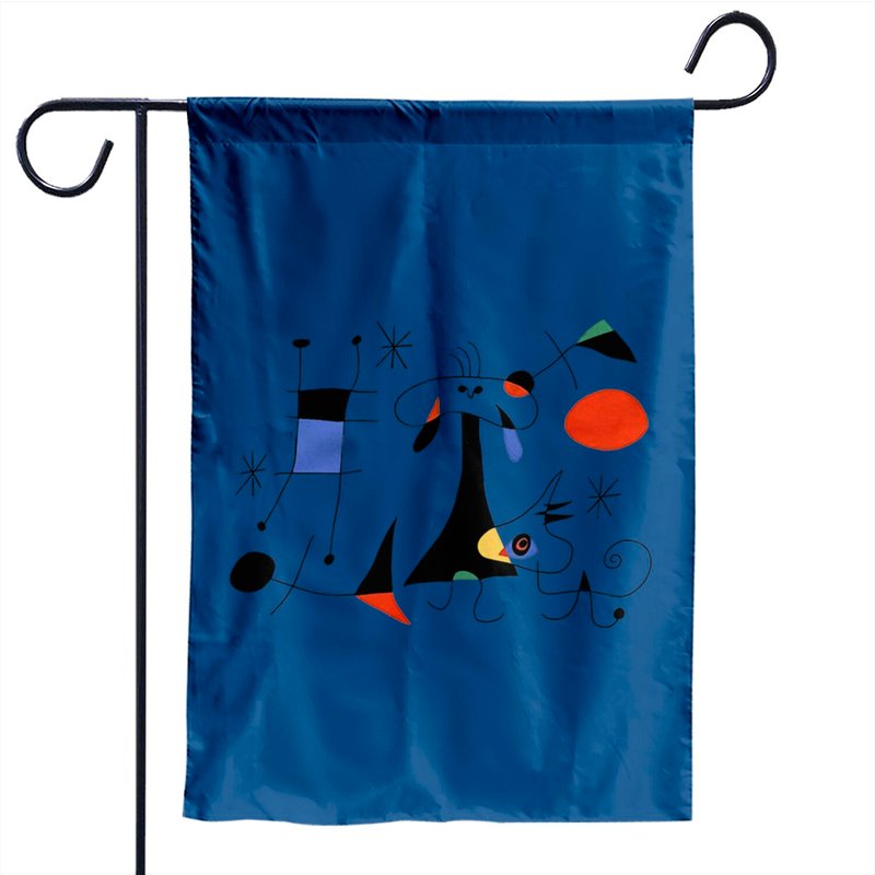 Drapeaux de jardin El Sol 1949 Miro Artwork - Bleu royal — Drapeaux décoratifs