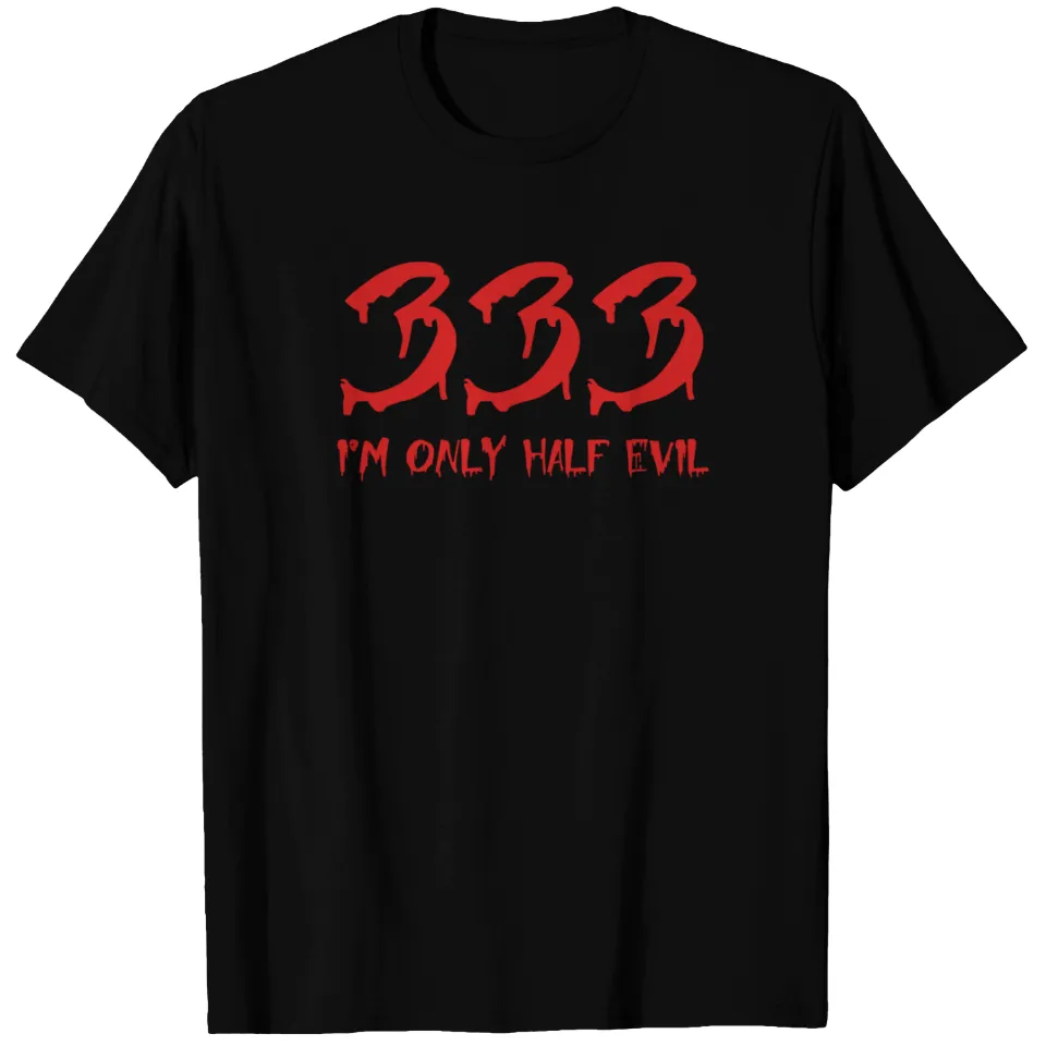 333 Half Evil T-Shirt for Men in Black