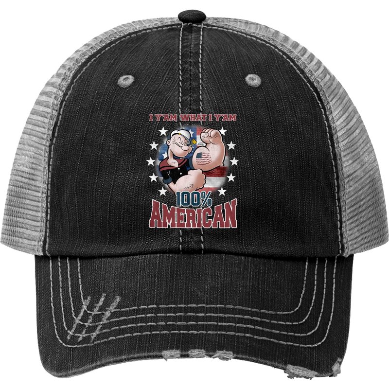 Casquette Trucker Adultes Popeye Yam American Graphite Heather — Casquette de baseball