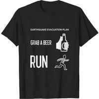 T-shirt pour hommes - Plan d'évacuation en cas de tremblement de terre - Prends une bière - Cours — T-shirts pour hommes