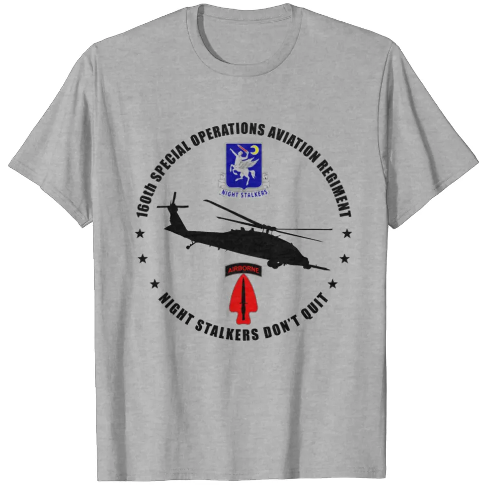 T-shirt lourd pour hommes 160Th Soar Night Stalkers en gris sport