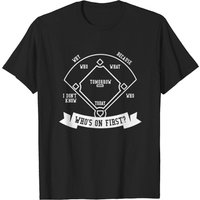 T-shirt noir Who's On First Sports Font pour hommes — T-shirts pour hommes