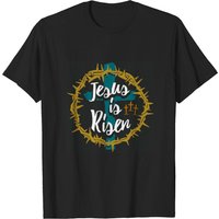 T-shirt Jésus Est Ressuscité pour Hommes en Noir