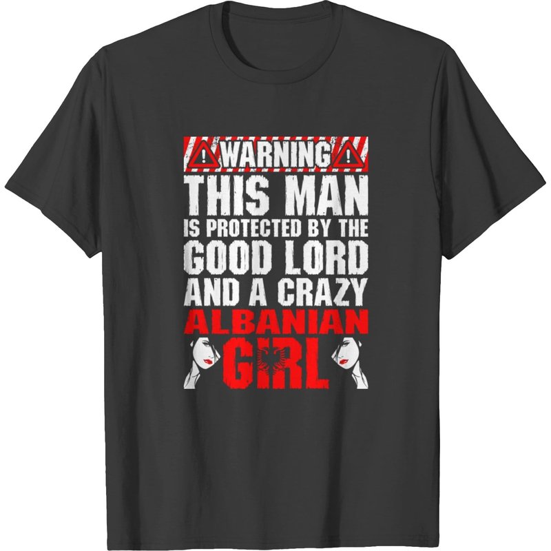 T-shirt Warning Albanian Girl pour hommes